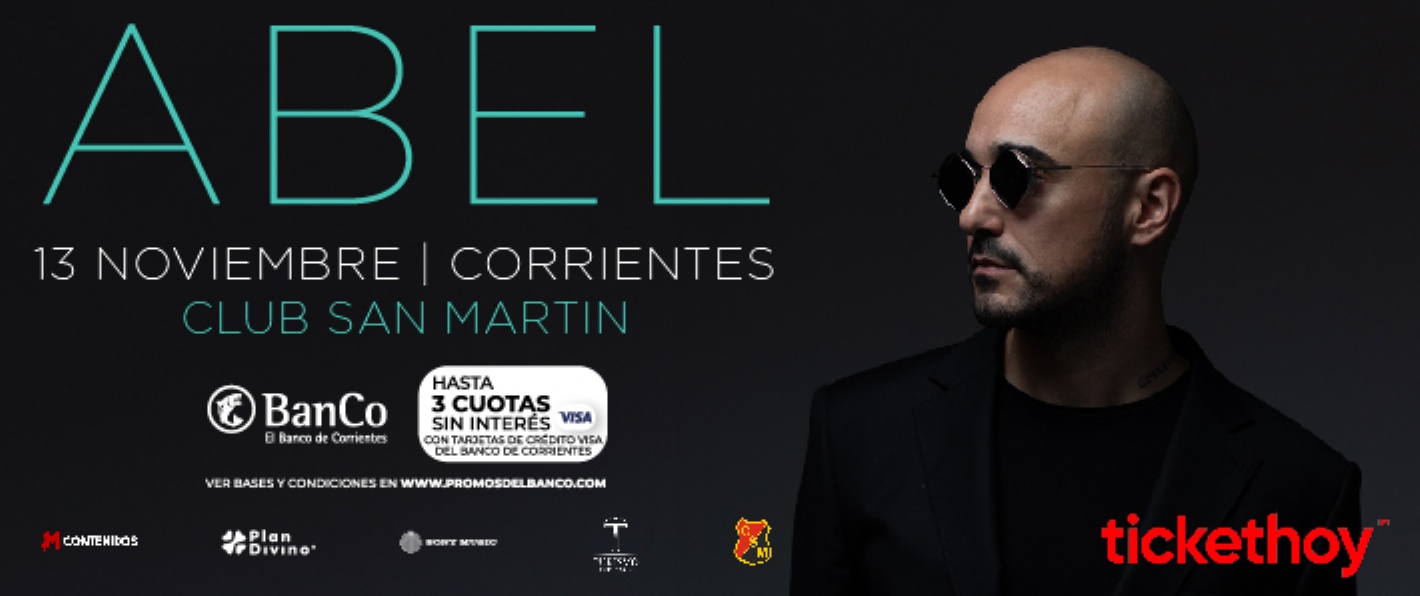 Abel Pintos en Corrientes 2025: show confirmado y entradas